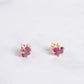 Variance Objects Small Tanzanian Ruby & 14k Gold Stud Earrings