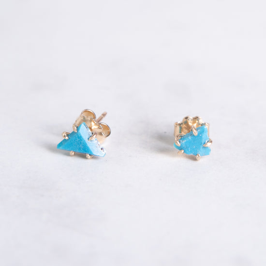 Variance Objects Tiny Arizona Turquoise & 14k Gold Studs