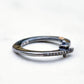 Rosa Maria Sayuri 2 Oxidized Silver Ring w/Black Diamonds